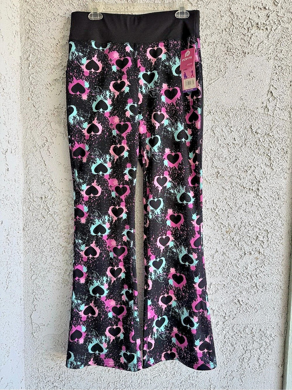 POP Fit Heart Splat Flares Black & Pink 2XL